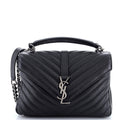 Classic Monogram College Bag Matelasse Chevron Leather Medium