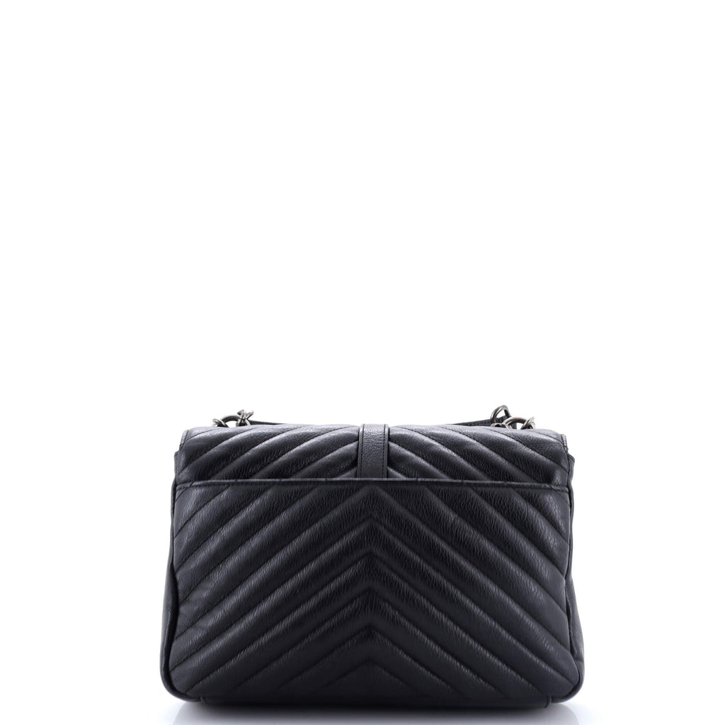 Classic Monogram College Bag Matelasse Chevron Leather Medium