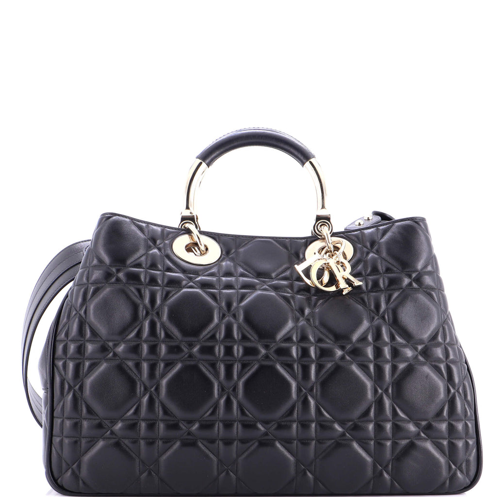 Lady 95.22 Bag Cannage Embossed Leather Large