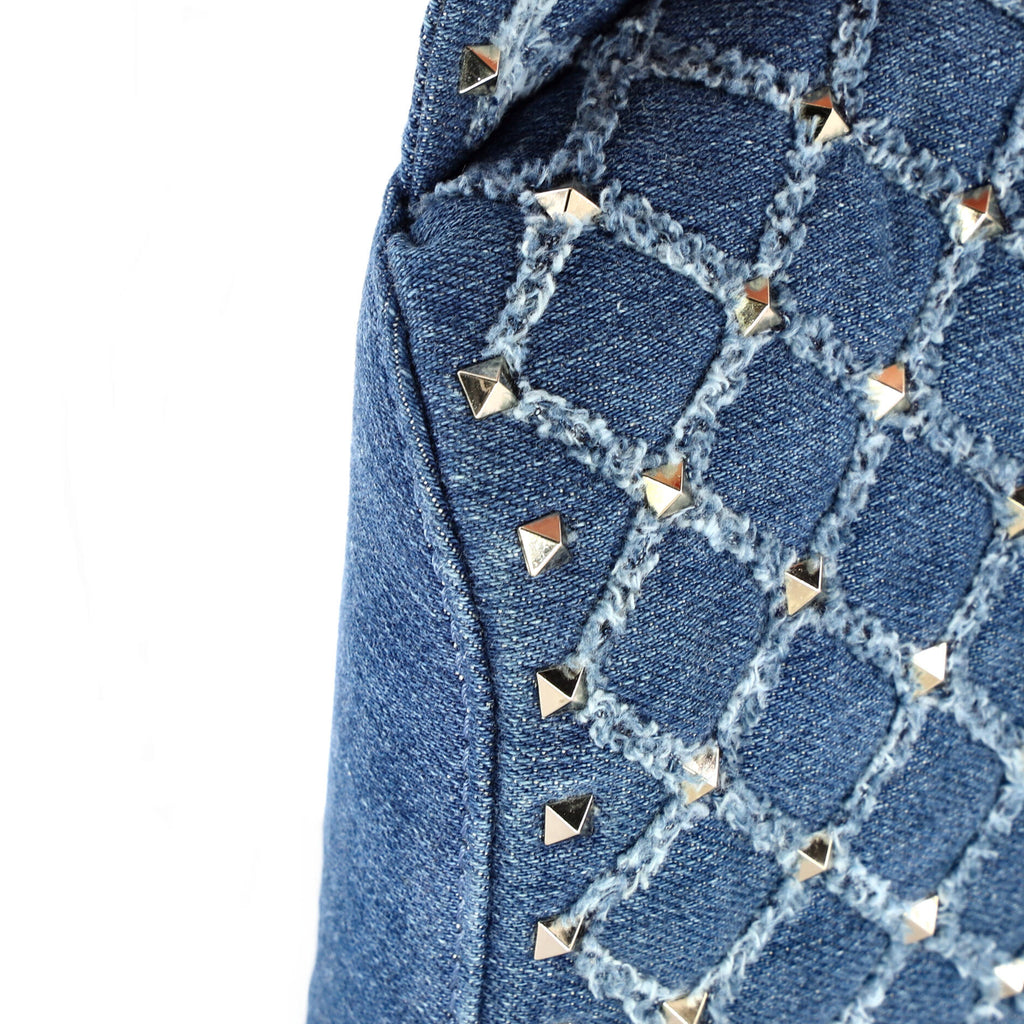 Rockstud Spike Belt Bag Quilted Denim