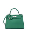 Kelly Handbag Vert Vertigo Epsom with Palladium Hardware 28