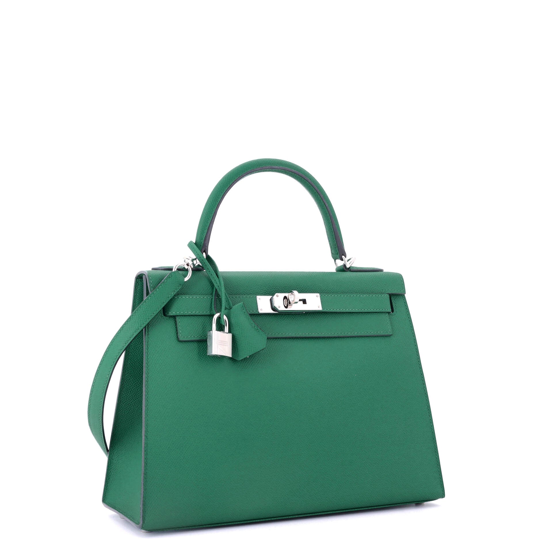 Kelly Handbag Vert Vertigo Epsom with Palladium Hardware 28