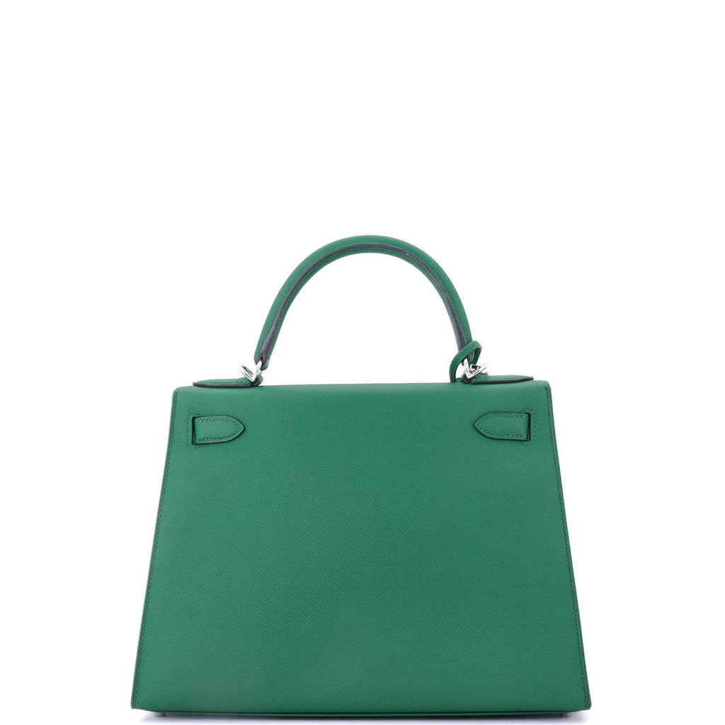Kelly Handbag Vert Vertigo Epsom with Palladium Hardware 28