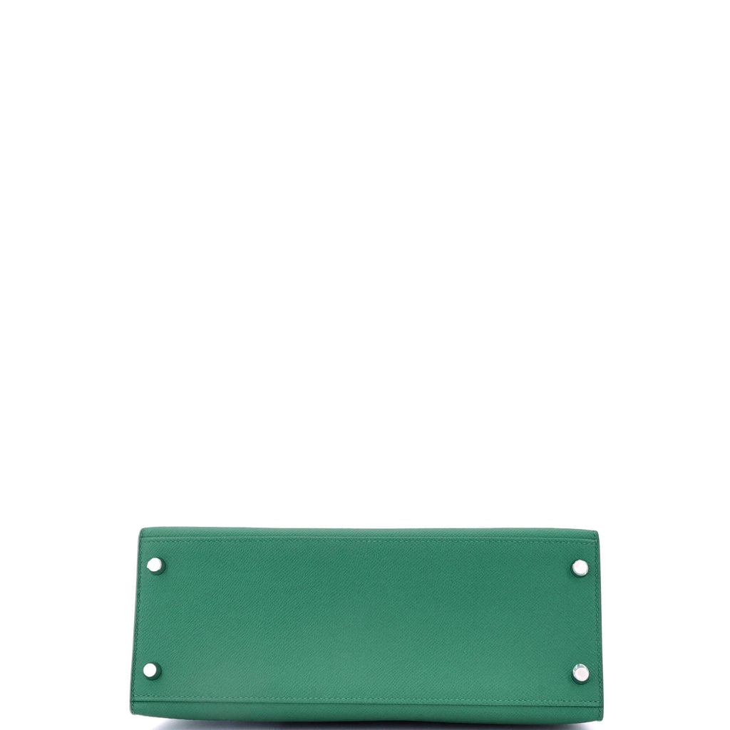 Kelly Handbag Vert Vertigo Epsom with Palladium Hardware 28