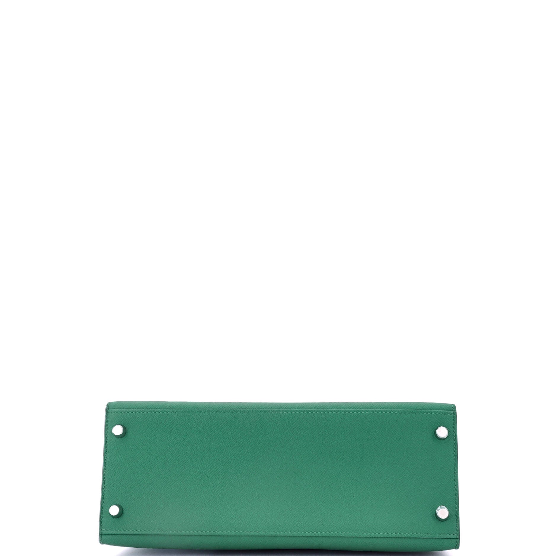 Kelly Handbag Vert Vertigo Epsom with Palladium Hardware 28