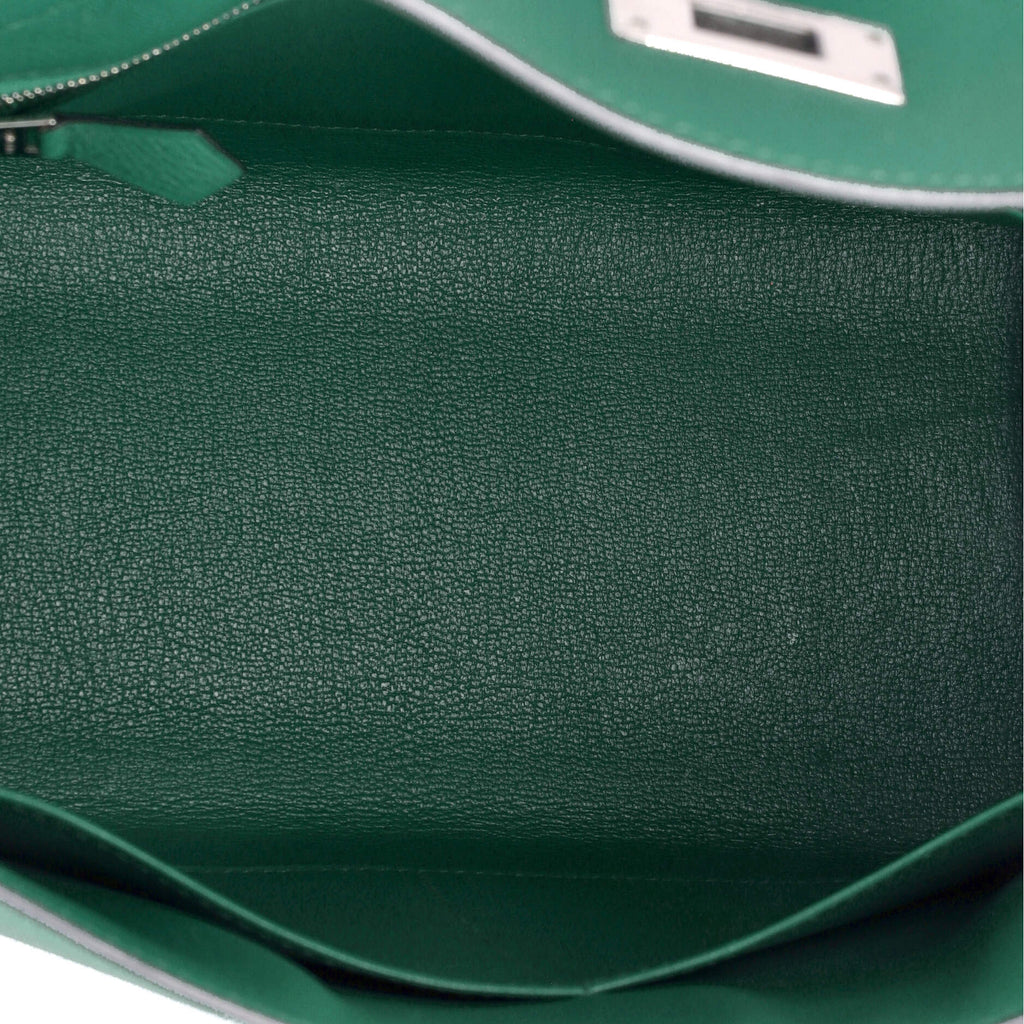 Kelly Handbag Vert Vertigo Epsom with Palladium Hardware 28