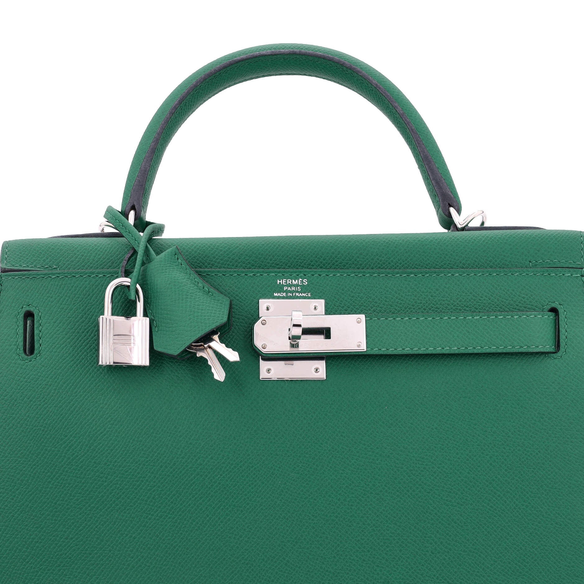 Kelly Handbag Vert Vertigo Epsom with Palladium Hardware 28