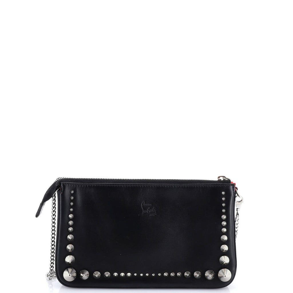 Loubila Chain Clutch Spiked Leather