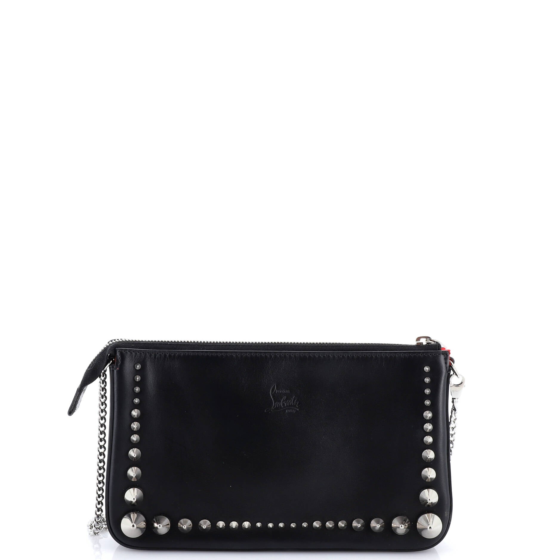 Loubila Chain Clutch Spiked Leather