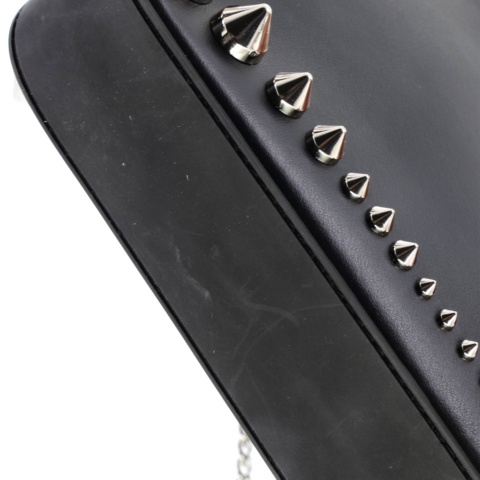 Loubila Chain Clutch Spiked Leather