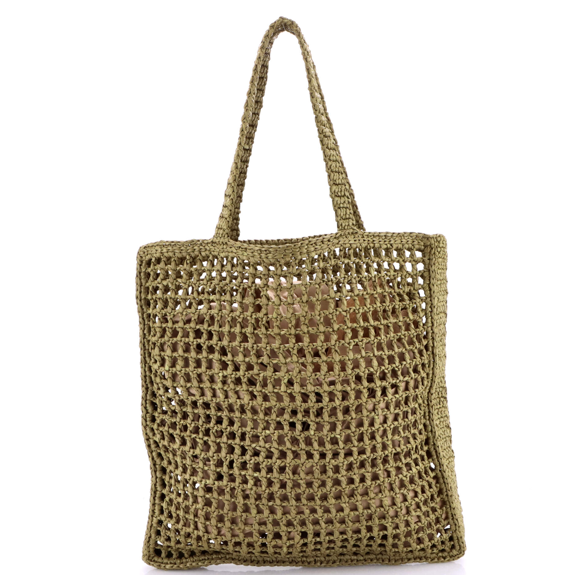Triangle Logo Open Tote Raffia