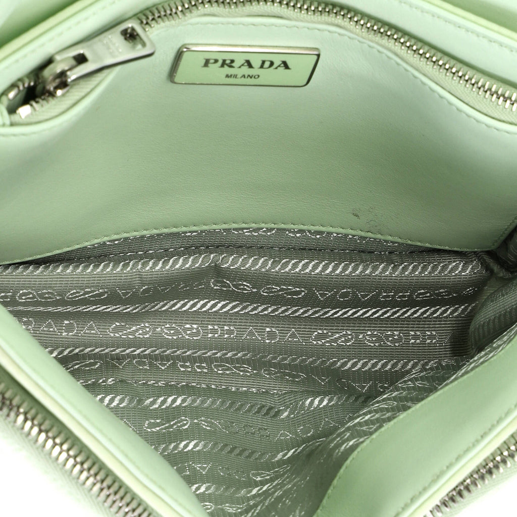 Buckle Pocket Crossbody Bag Spazzolato Leather and Tessuto