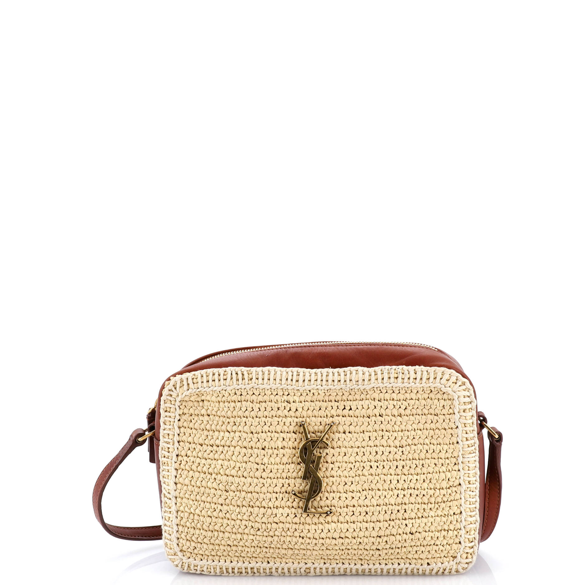 Lou Camera Bag Woven Raffia Small