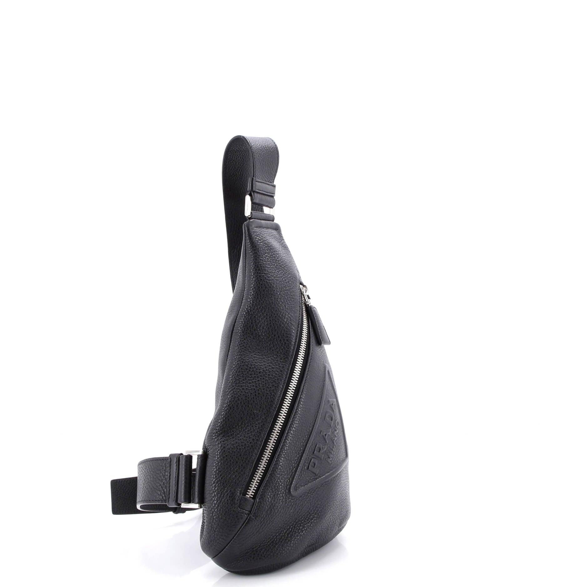 Triangle Logo Sling Bag Leather