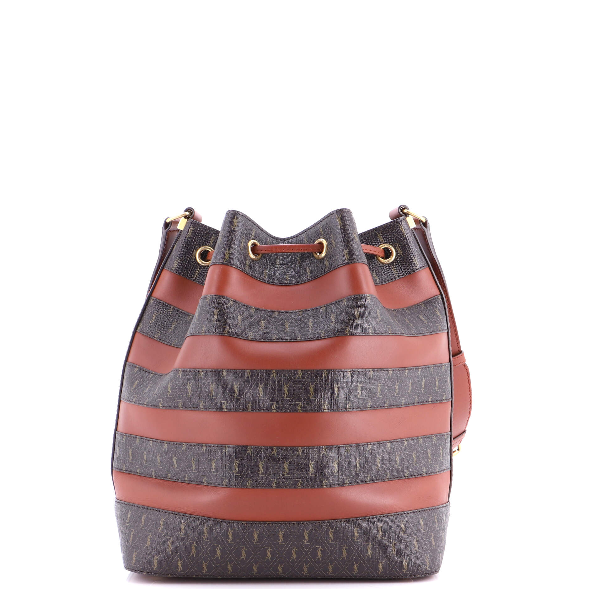 Le Monogramme Striped Bucket Bag Monogram All Over Coated Canvas and Leather