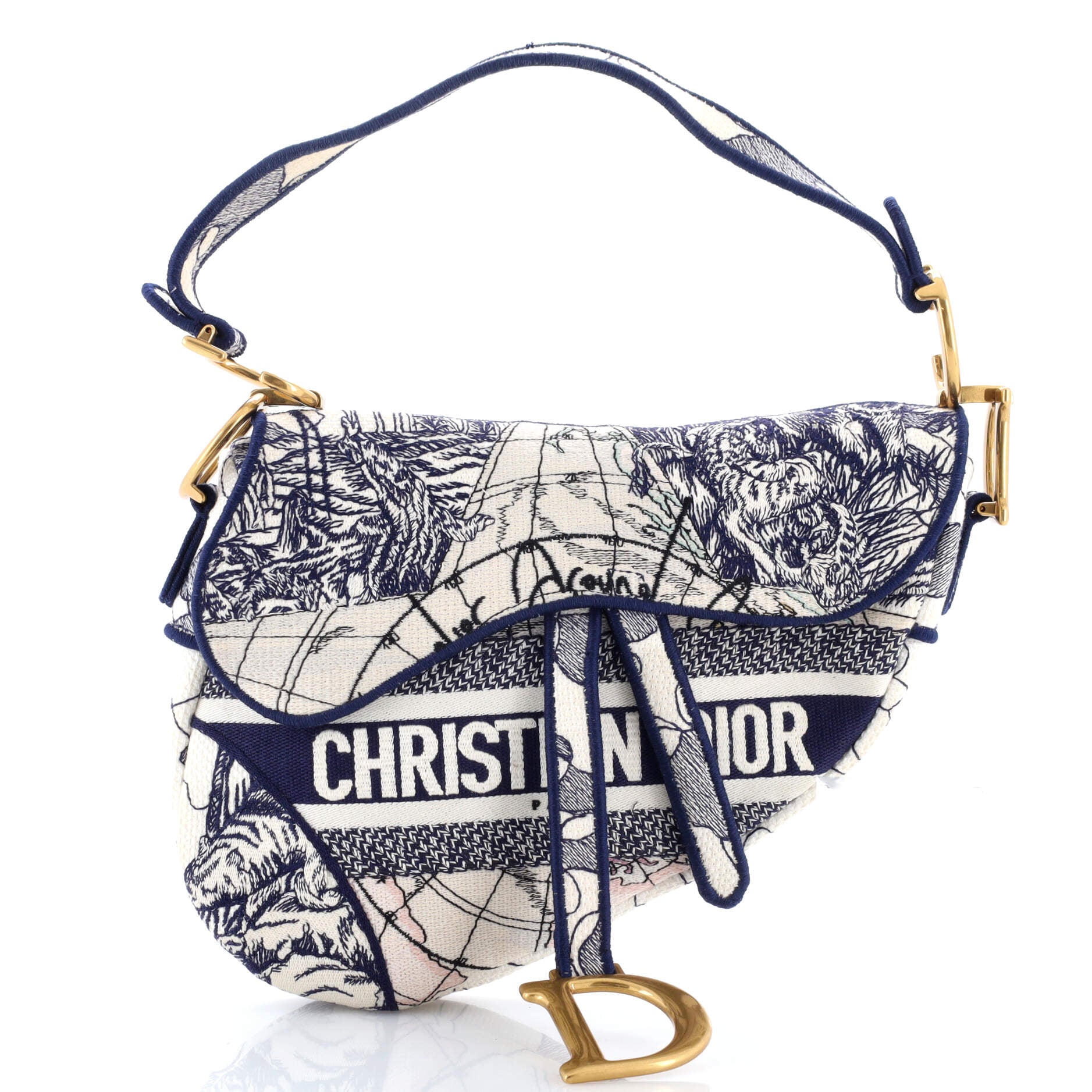 Saddle Bag Logo Embroidered Canvas Medium