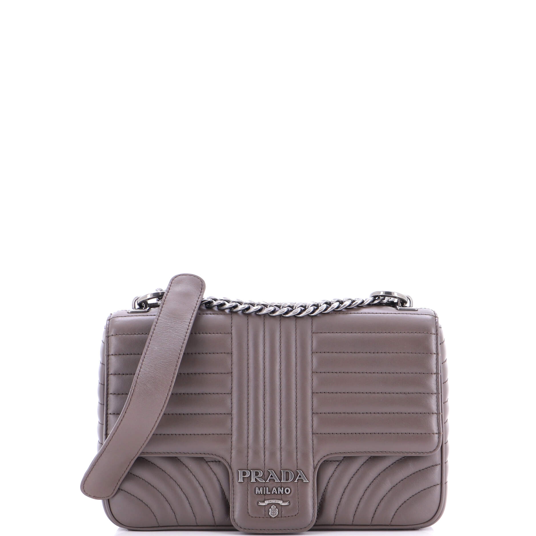 Chain Flap Shoulder Bag Diagramme Quilted Leather Medium