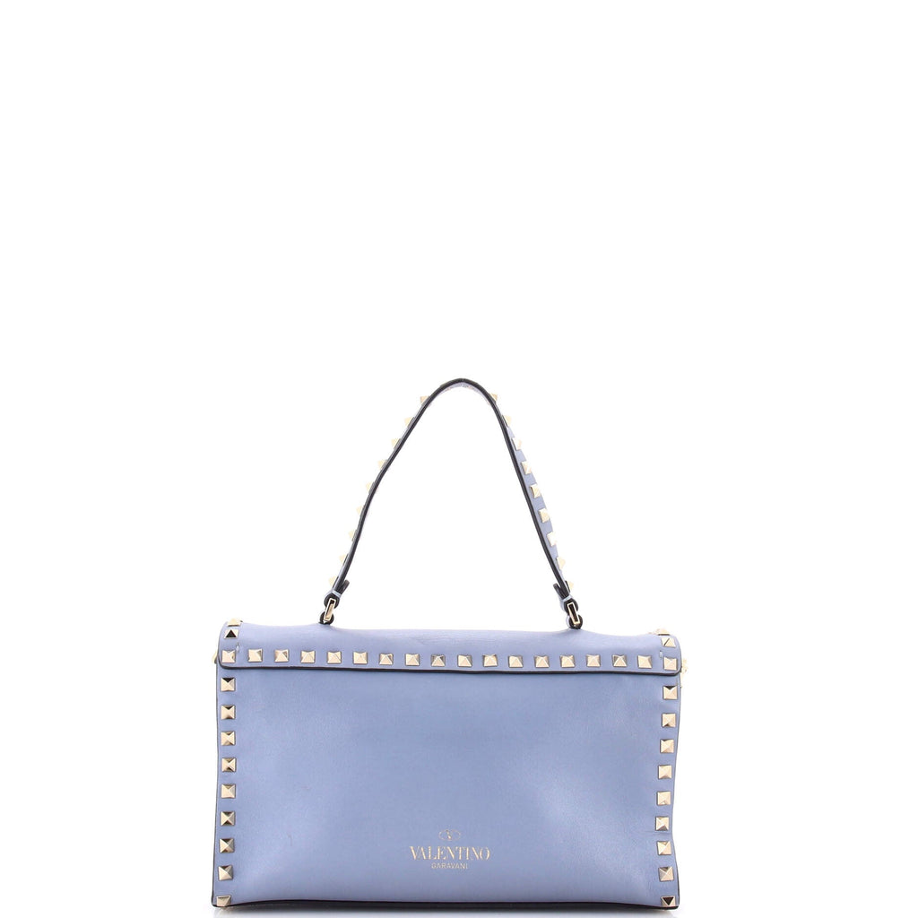 Rockstud Flip Lock Top Handle Bag Leather Small