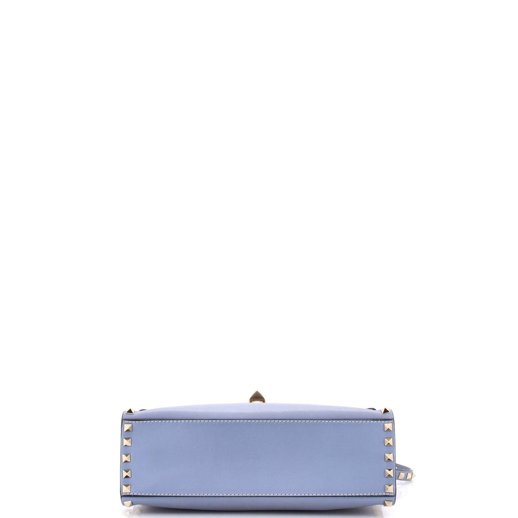 Rockstud Flip Lock Top Handle Bag Leather Small