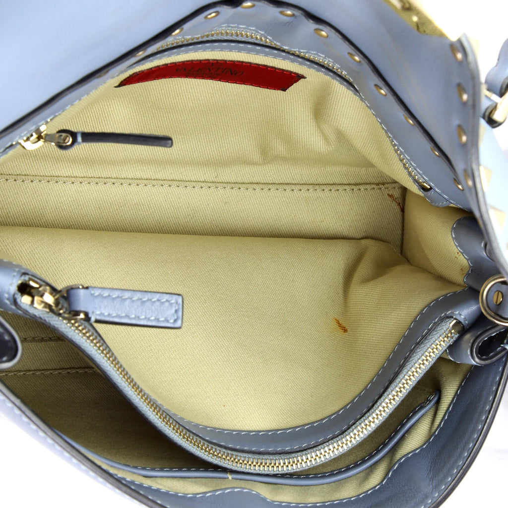 Rockstud Flip Lock Top Handle Bag Leather Small