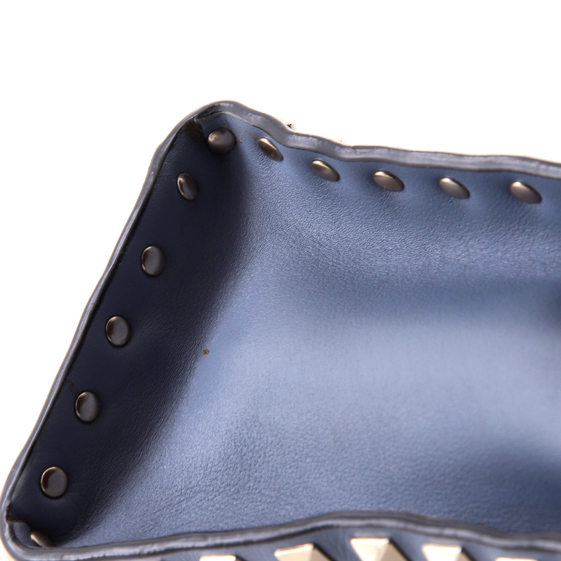Rockstud Flip Lock Top Handle Bag Leather Small