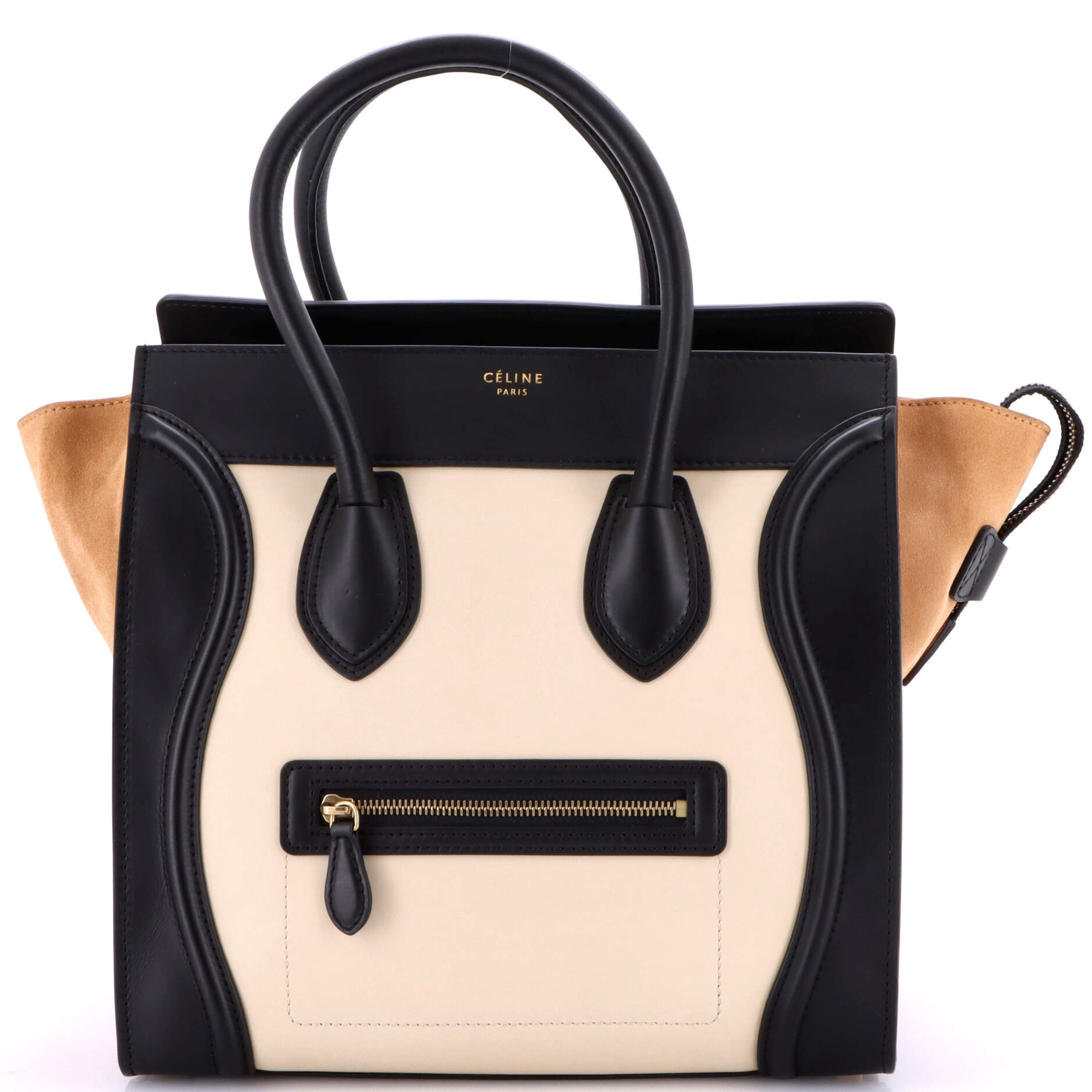 Bicolor Luggage Bag Leather Micro