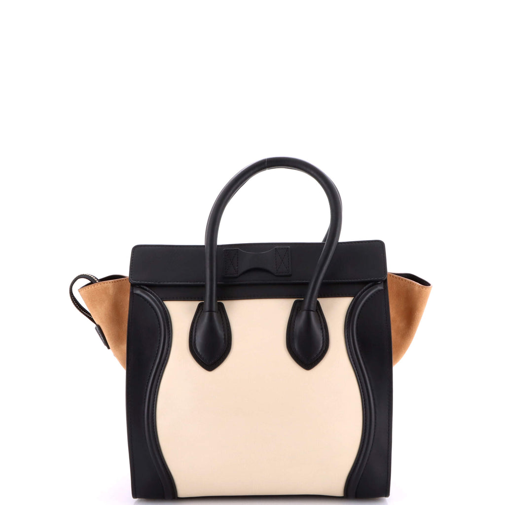 Bicolor Luggage Bag Leather Micro