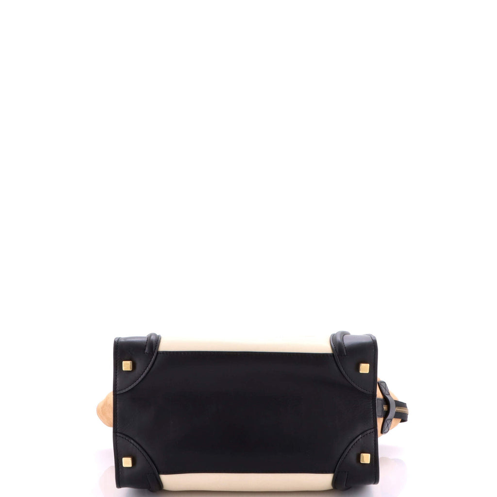 Bicolor Luggage Bag Leather Micro