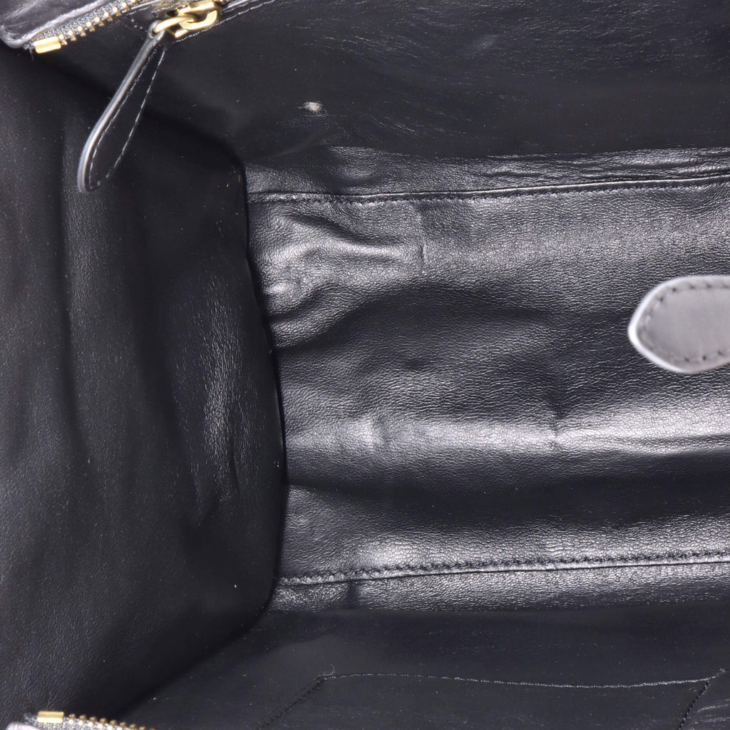 Bicolor Luggage Bag Leather Micro