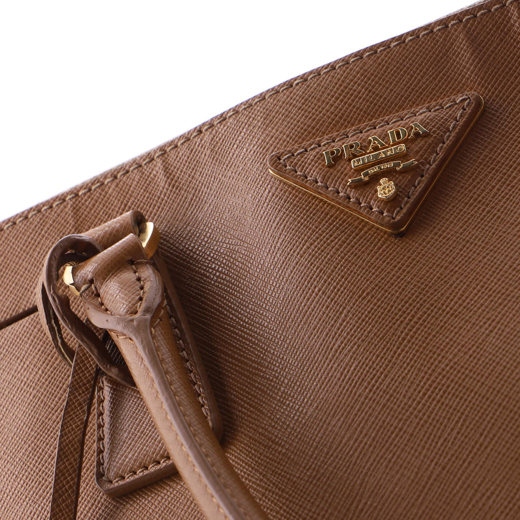 Double Zip Lux Tote Saffiano Leather Small