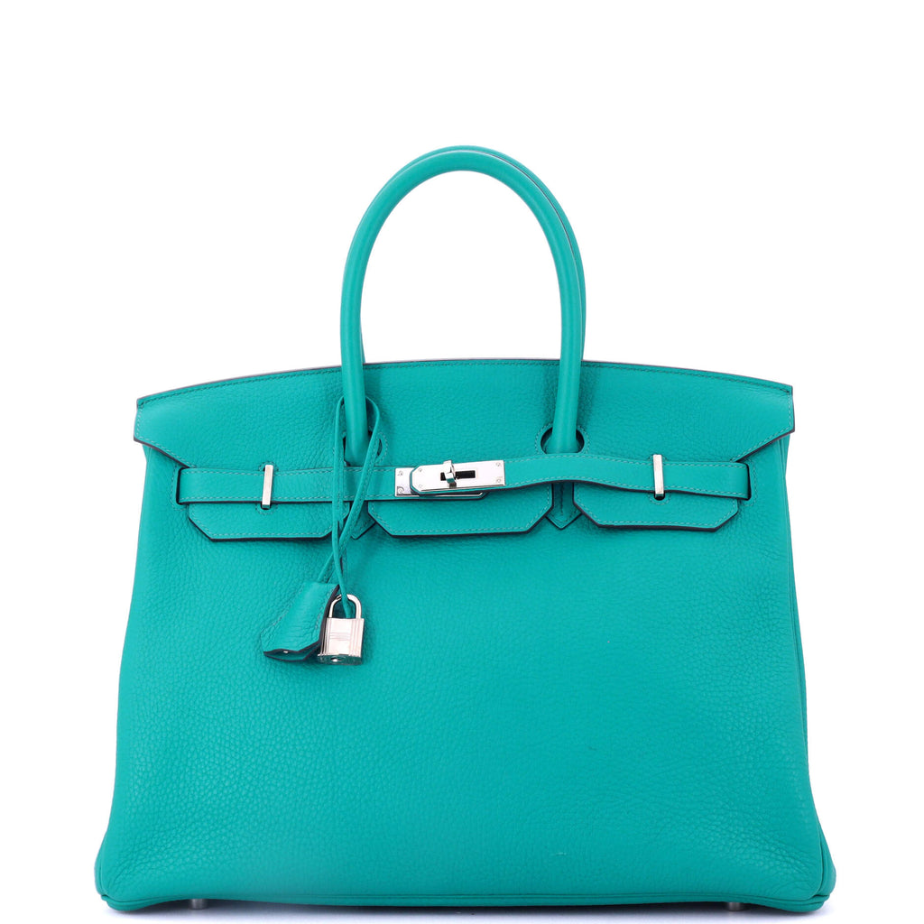 Birkin Handbag Bleu Paon Togo with Palladium Hardware 35
