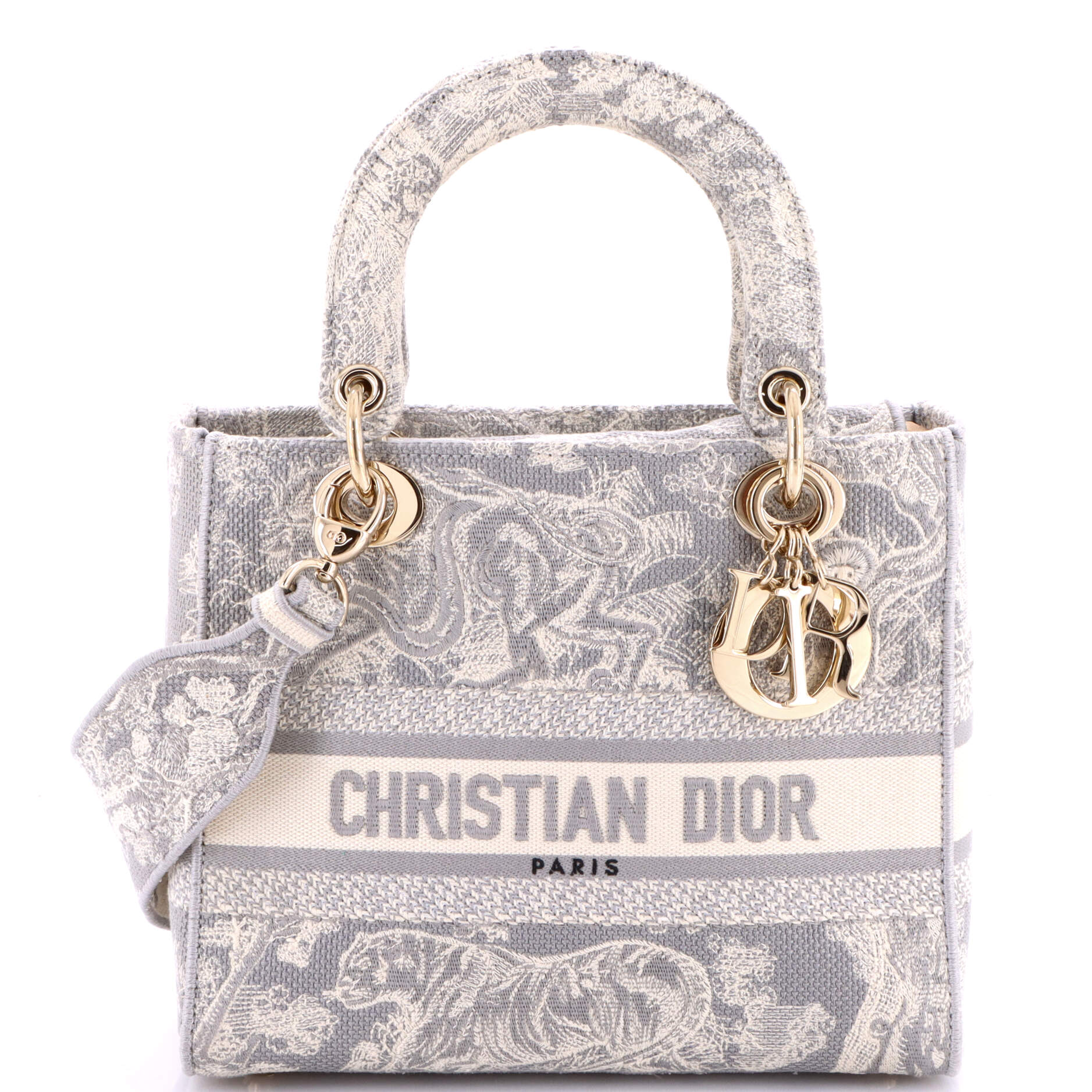 Toile de Jouy Lady D-Lite Bag Embroidered Canvas