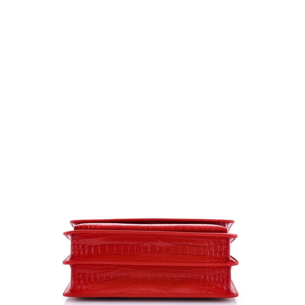 Sunset Crossbody Bag Crocodile Embossed Leather Medium