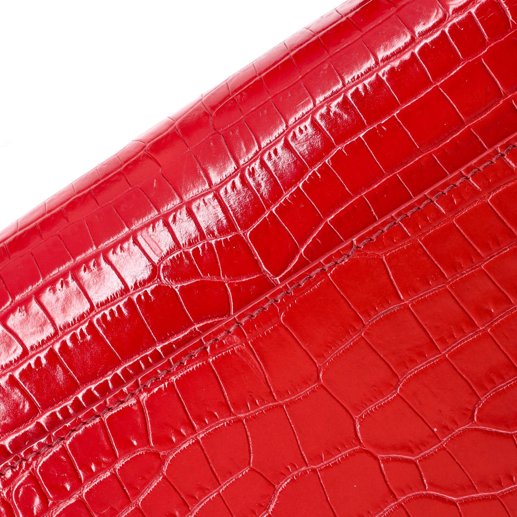 Sunset Crossbody Bag Crocodile Embossed Leather Medium