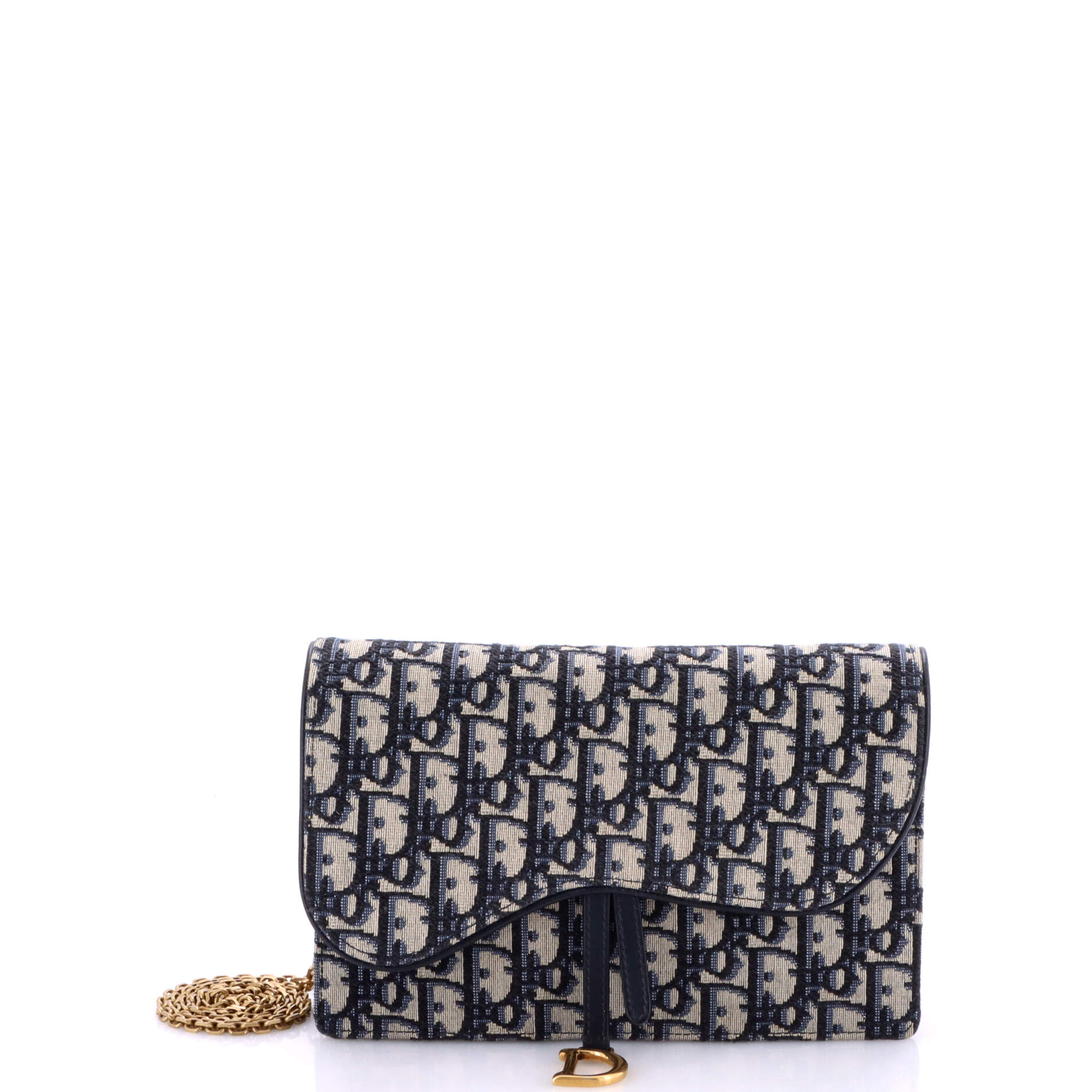 Saddle Chain Clutch Oblique Canvas