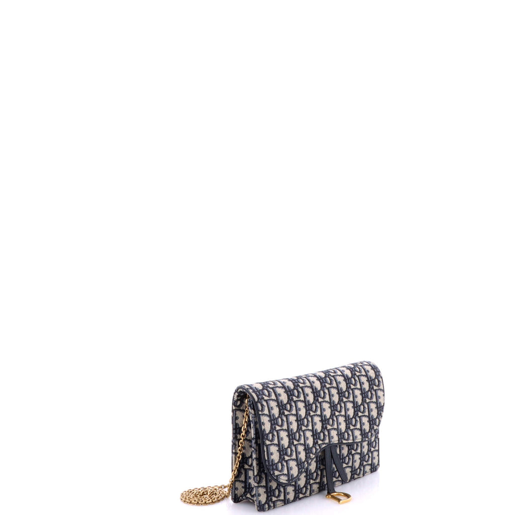 Saddle Chain Clutch Oblique Canvas