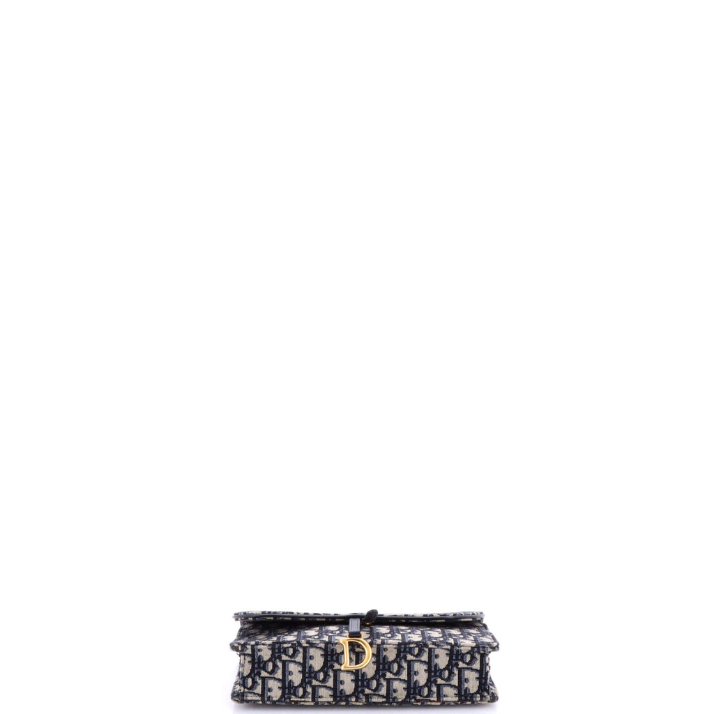 Saddle Chain Clutch Oblique Canvas