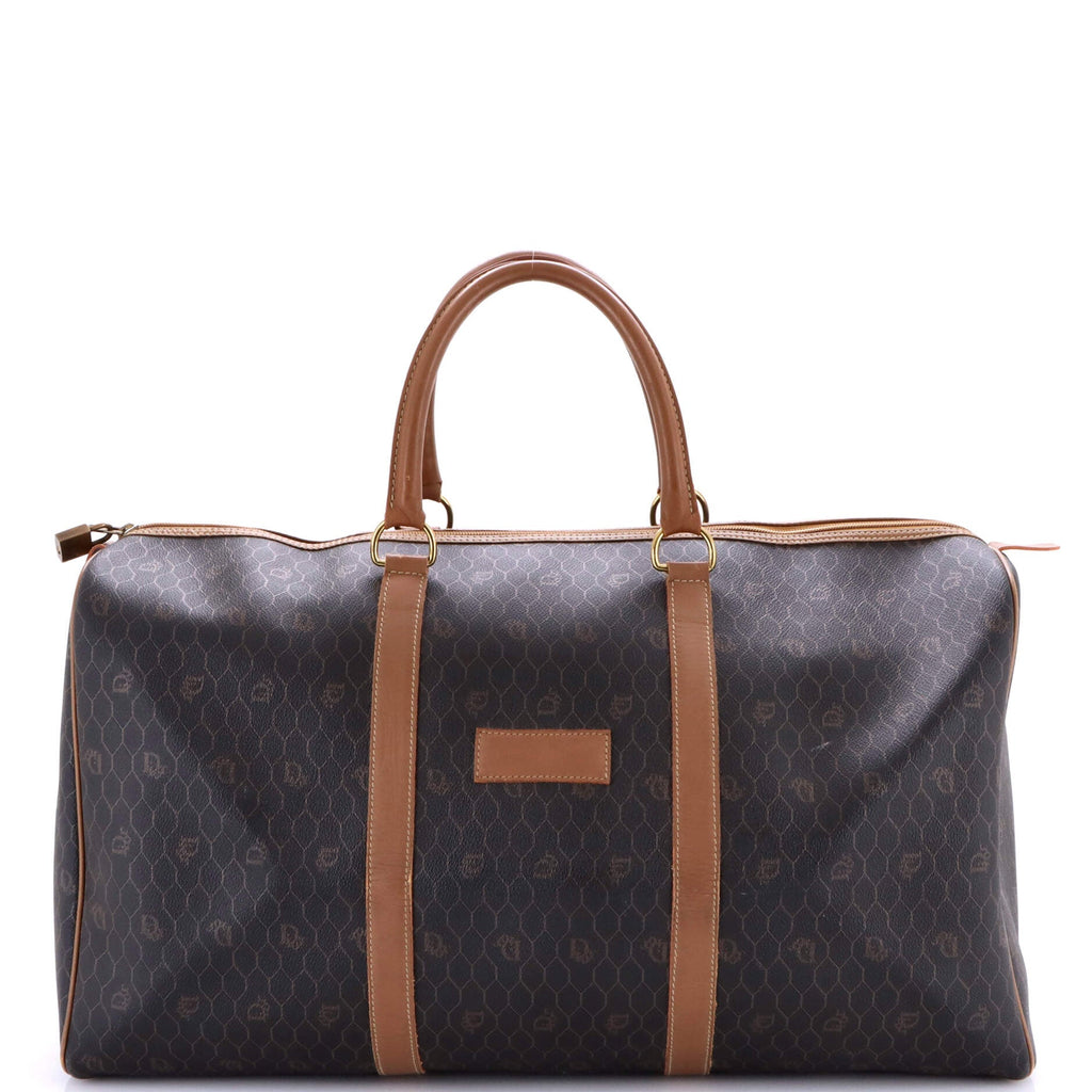 Vintage Duffle Bag Honeycomb Coated Canvas Large