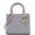 Lady Dior Bag Cannage Quilt Metallic Leather Medium