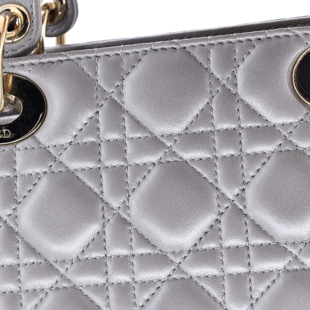 Lady Dior Bag Cannage Quilt Metallic Leather Medium