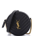Vinyle Round Camera Bag Matelasse Chevron Leather