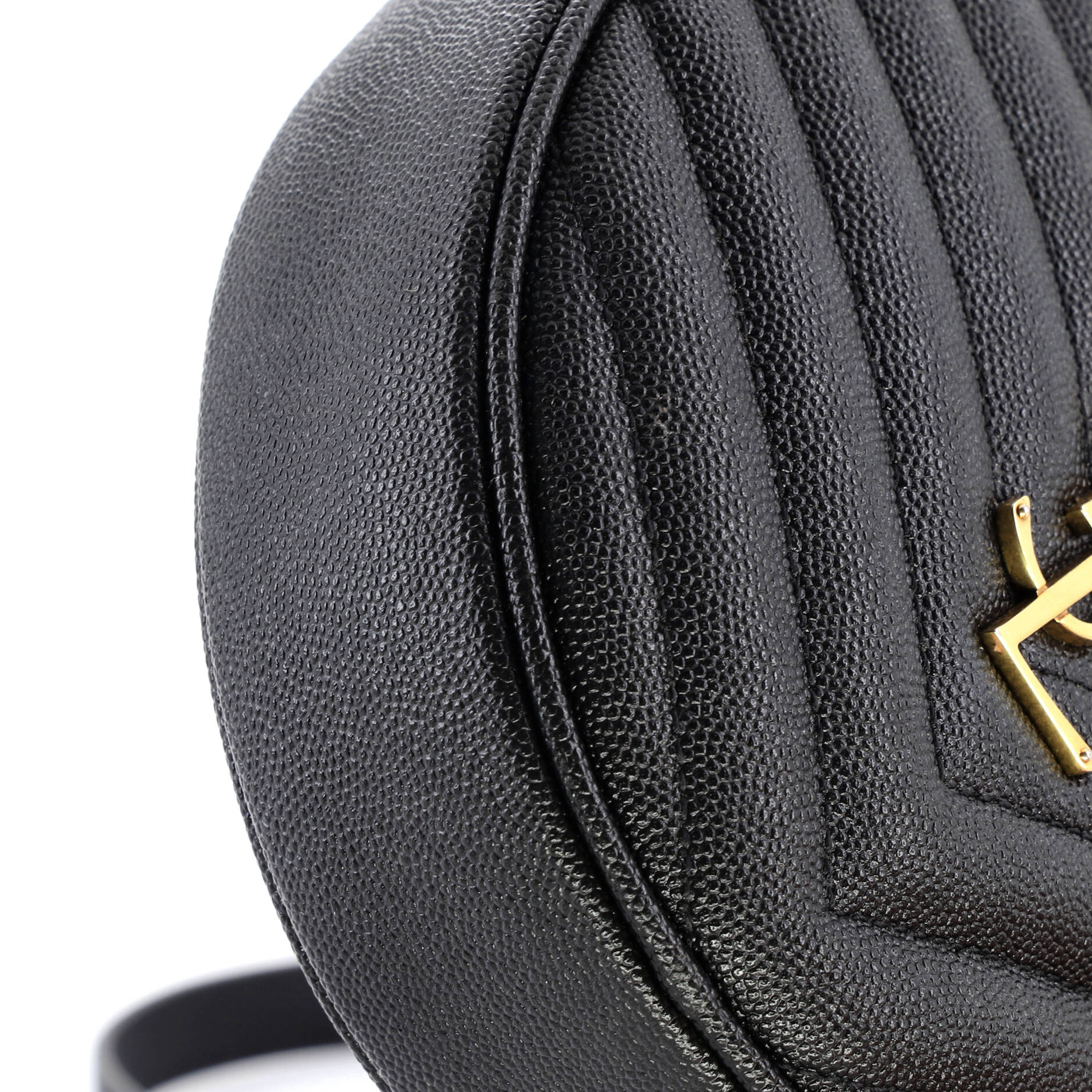 Vinyle Round Camera Bag Matelasse Chevron Leather