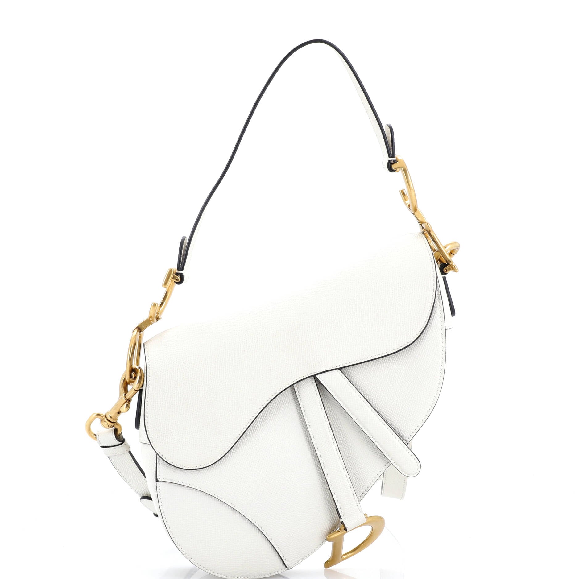 Saddle Handbag with Strap Leather Medium