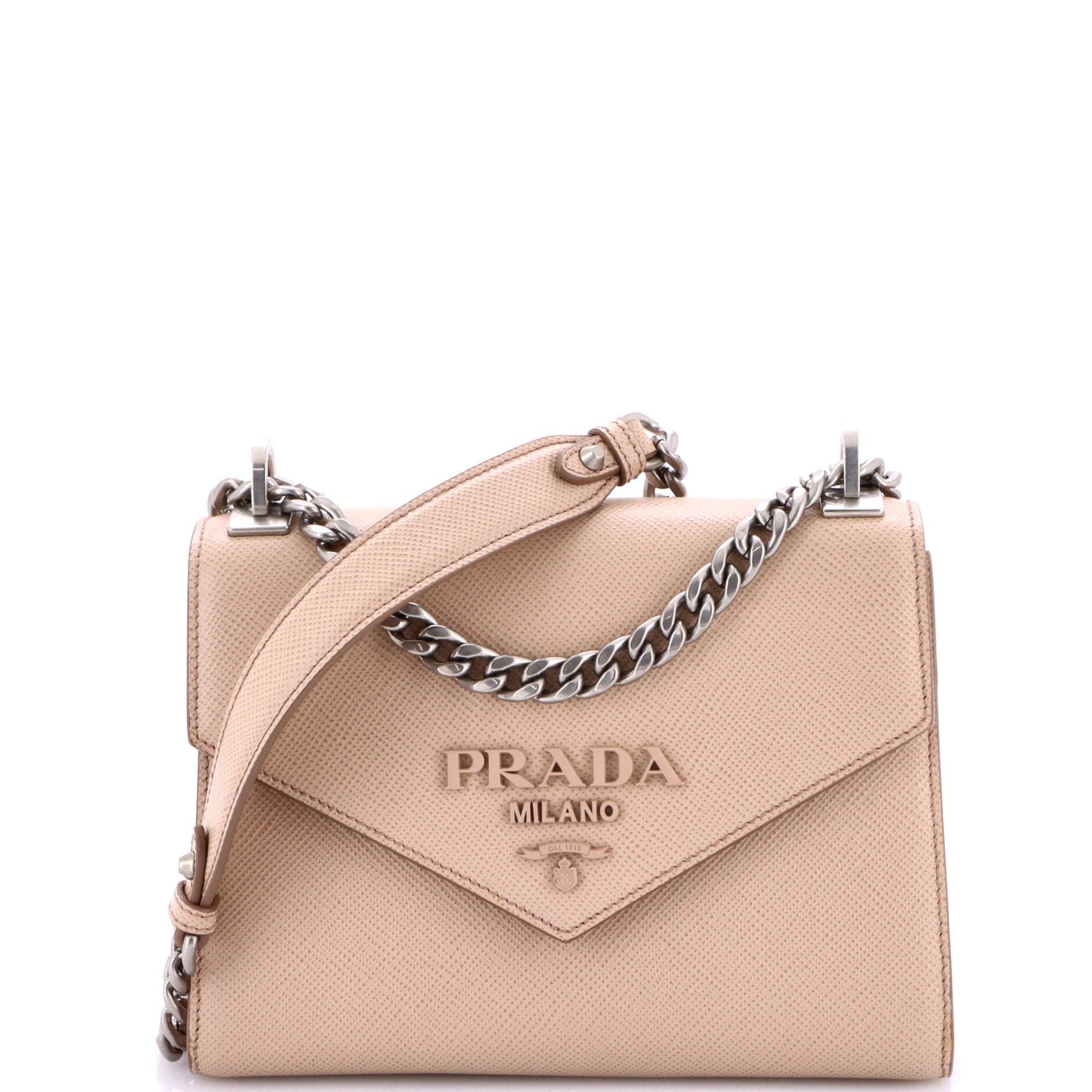 Monochrome Shoulder Bag Saffiano Leather Small