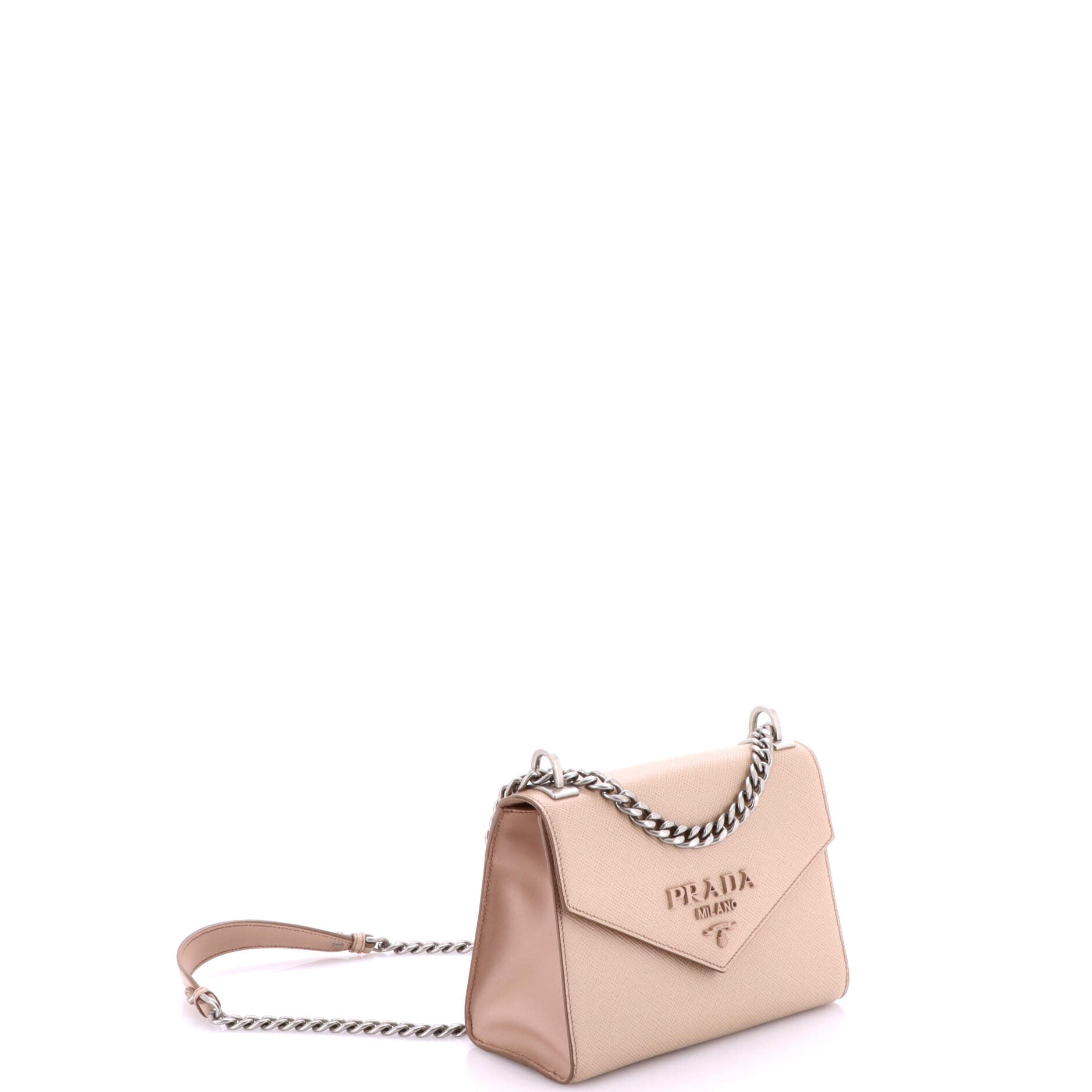 Monochrome Shoulder Bag Saffiano Leather Small