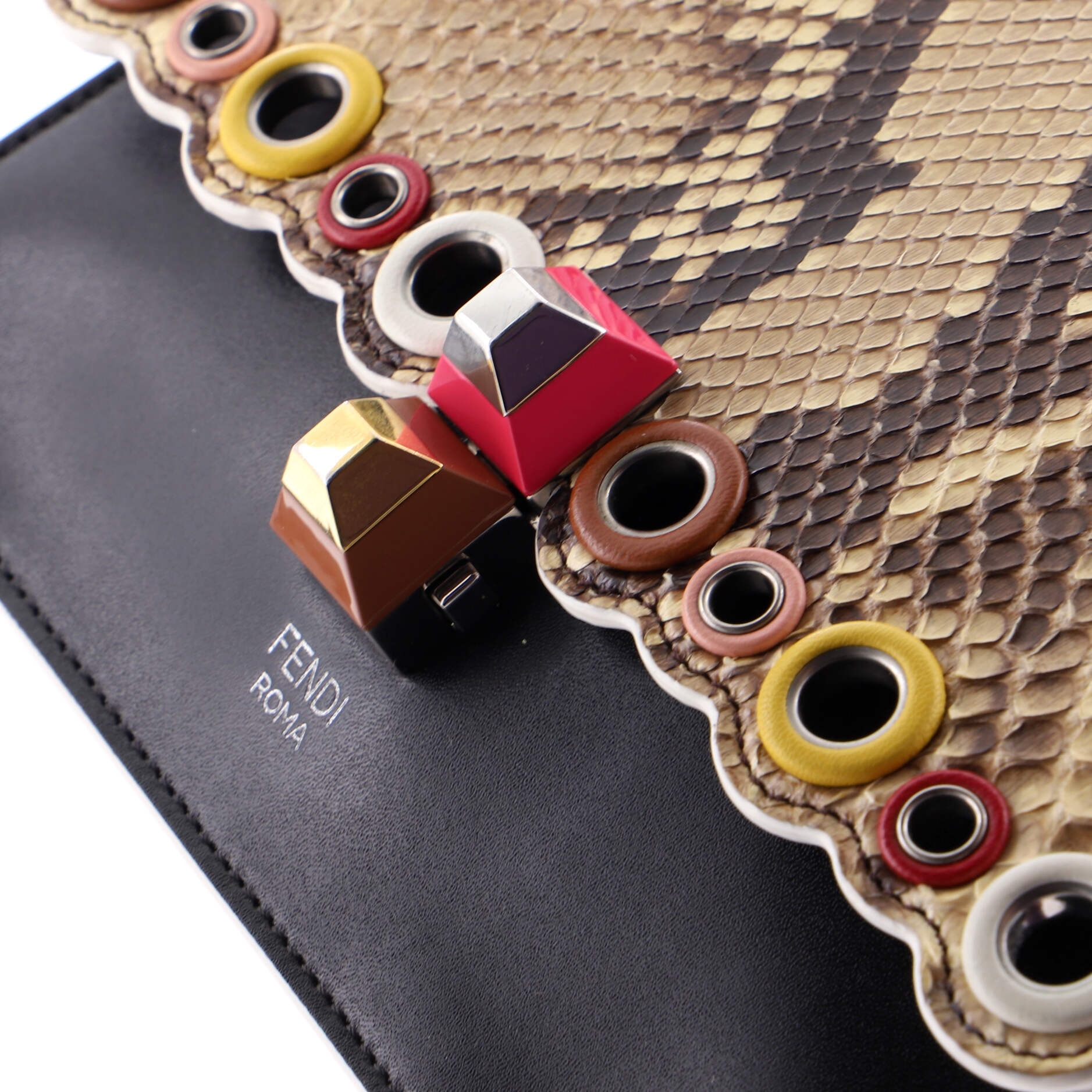Eyelet Kan I Bag Leather and Python Small