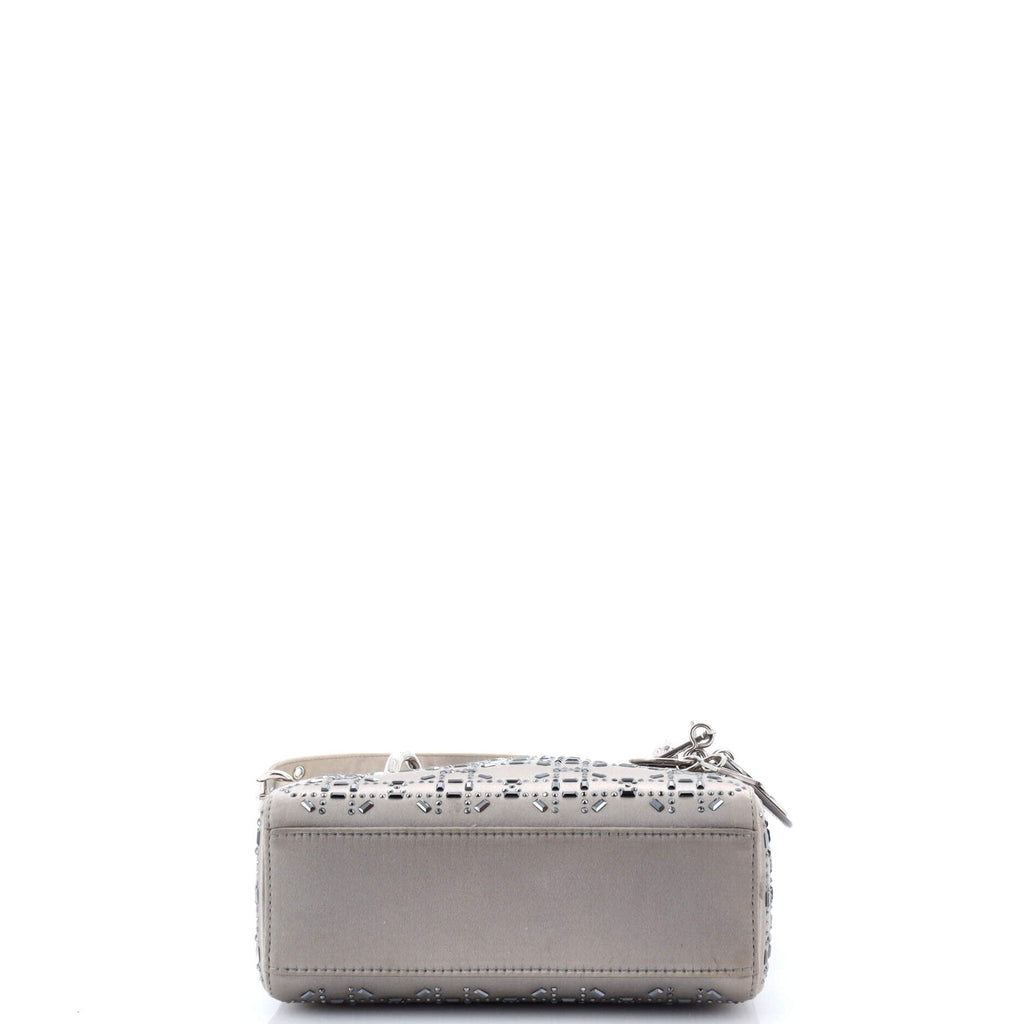 Lady Dior Bag Crystal Embellished Cannage Quilt Satin Mini