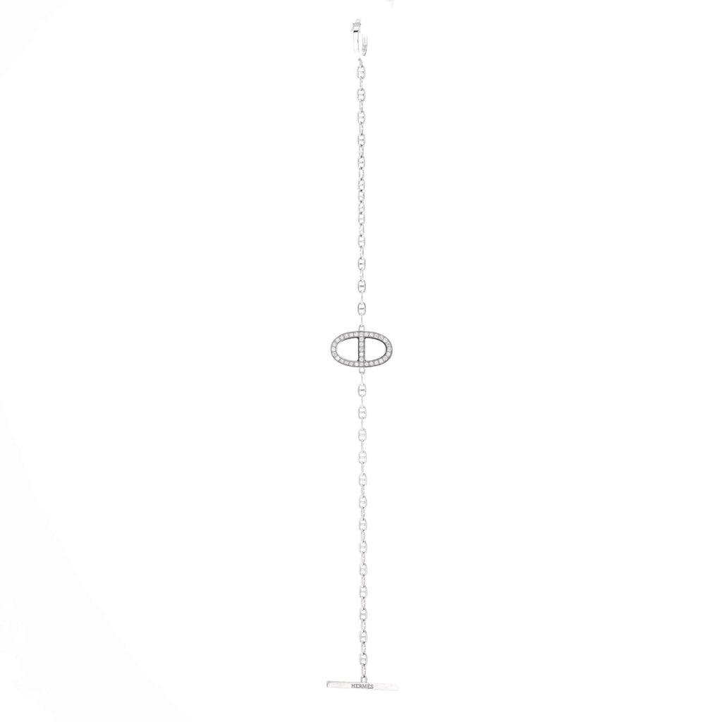 Chaine d'Ancre Contour Bracelet 18K White Gold with Diamonds