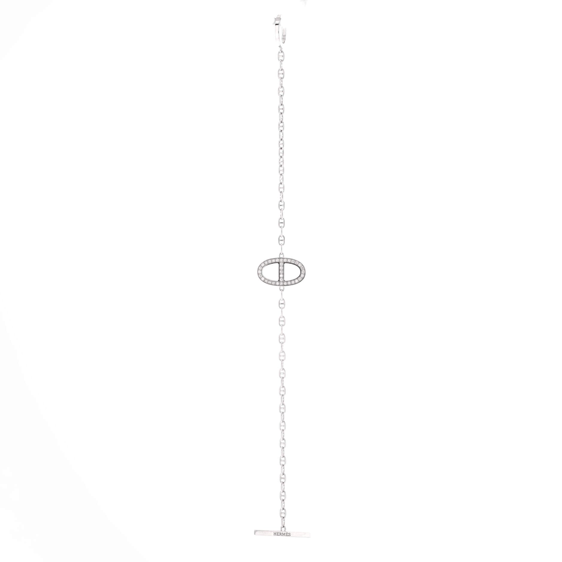 Chaine d'Ancre Contour Bracelet 18K White Gold with Diamonds