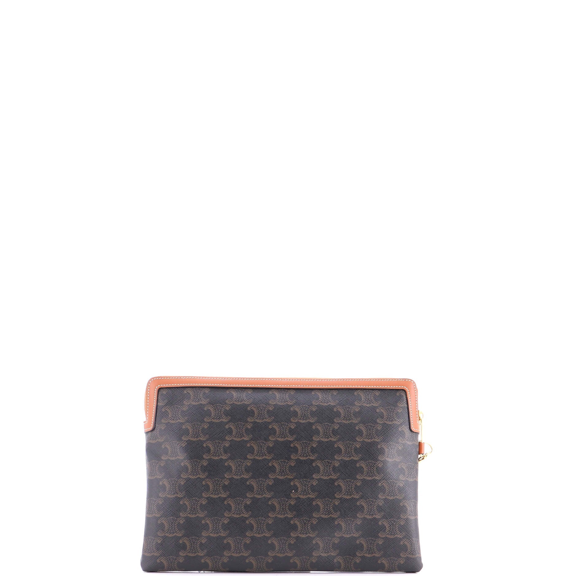 Logo Zip Wristlet Pouch Triomphe Coated Canvas Small
